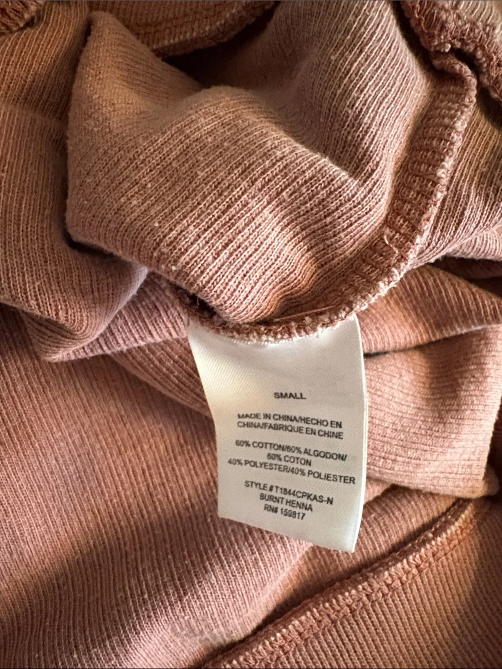 Nashville Waffle-Knit Crewneck Sweatshirt - Dusty Rose